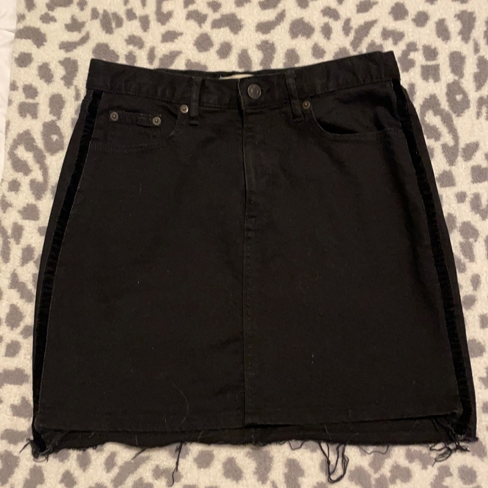 Black jean mini skirt